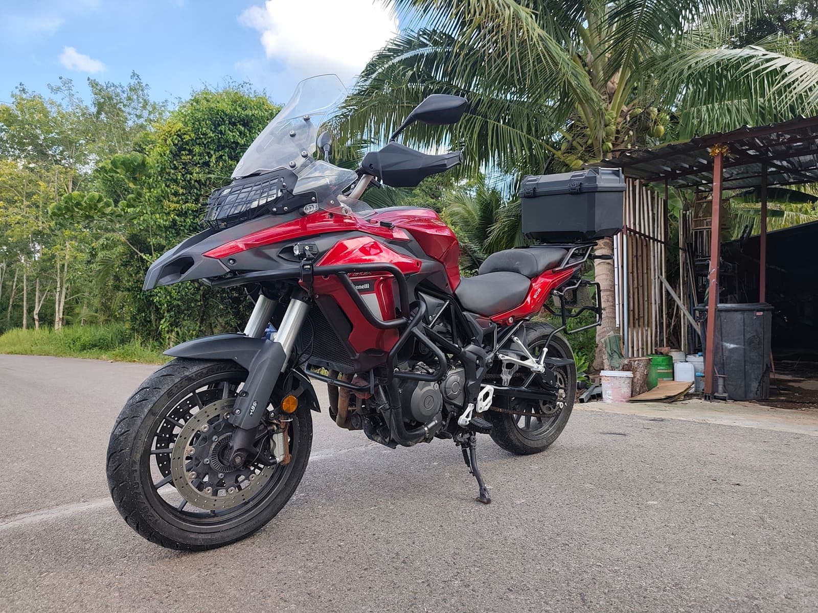 Benelli TRK 502 rear view — motorbike for hire in Krabi
