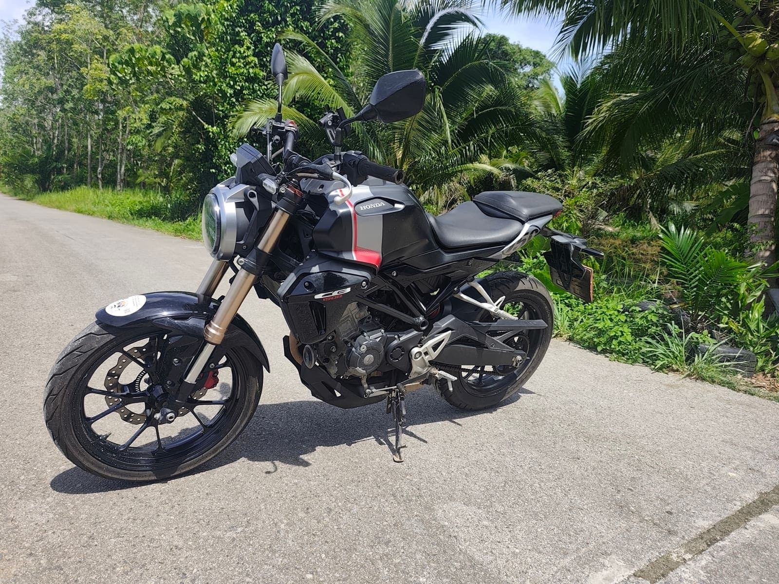 Honda CB150R rear view — motorcycle for hire in Krabi