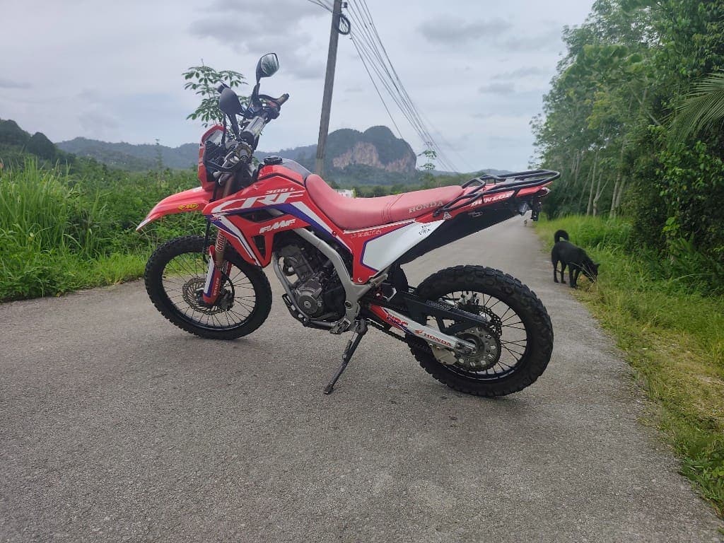 Honda CRF300L rear view — adventure motorcycle for hire in Krabi