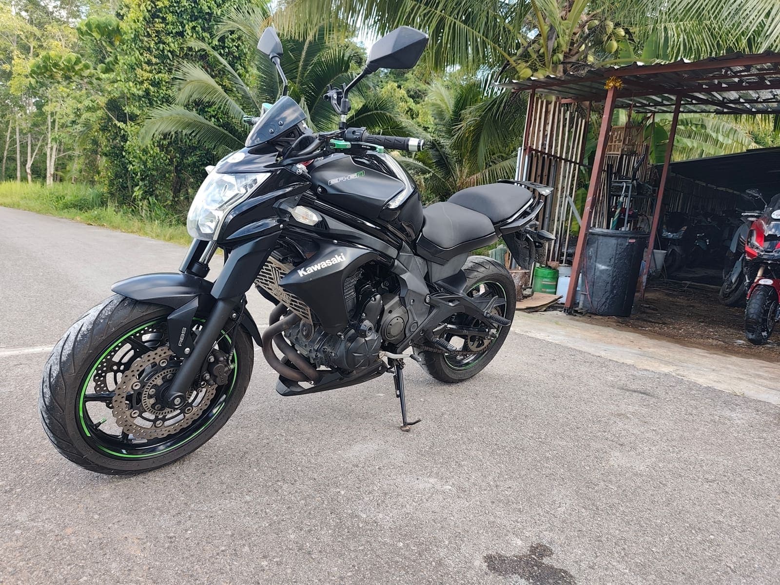 Kawasaki ER-6n rear view — motorcycle for hire in Krabi