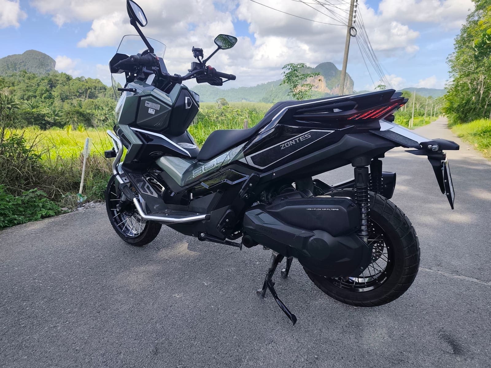 Zontes 368G rear view — premium scooter for hire in Krabi