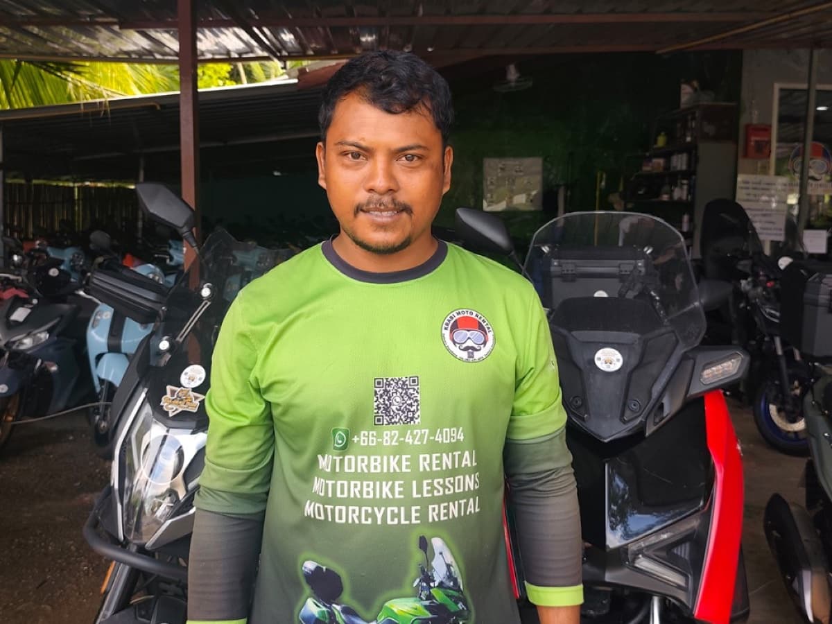 Khun Son, fleet maintenance at Krabi Moto Rentals