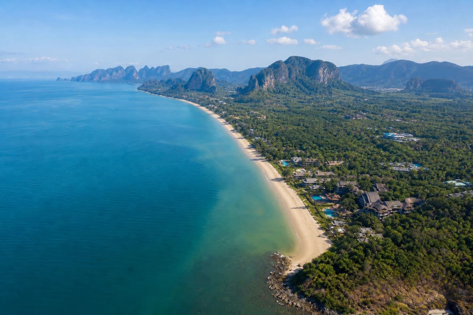 Aerial view of Klong Muang and Tubkaek beaches, Krabi