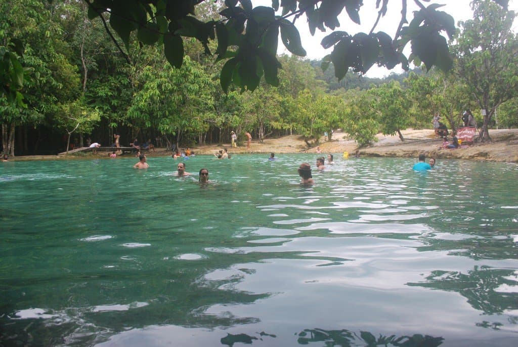Blue Pool (Sa Nam Phut) sapphire spring in the Khao Phra Bang Khram forest sanctuary, Krabi