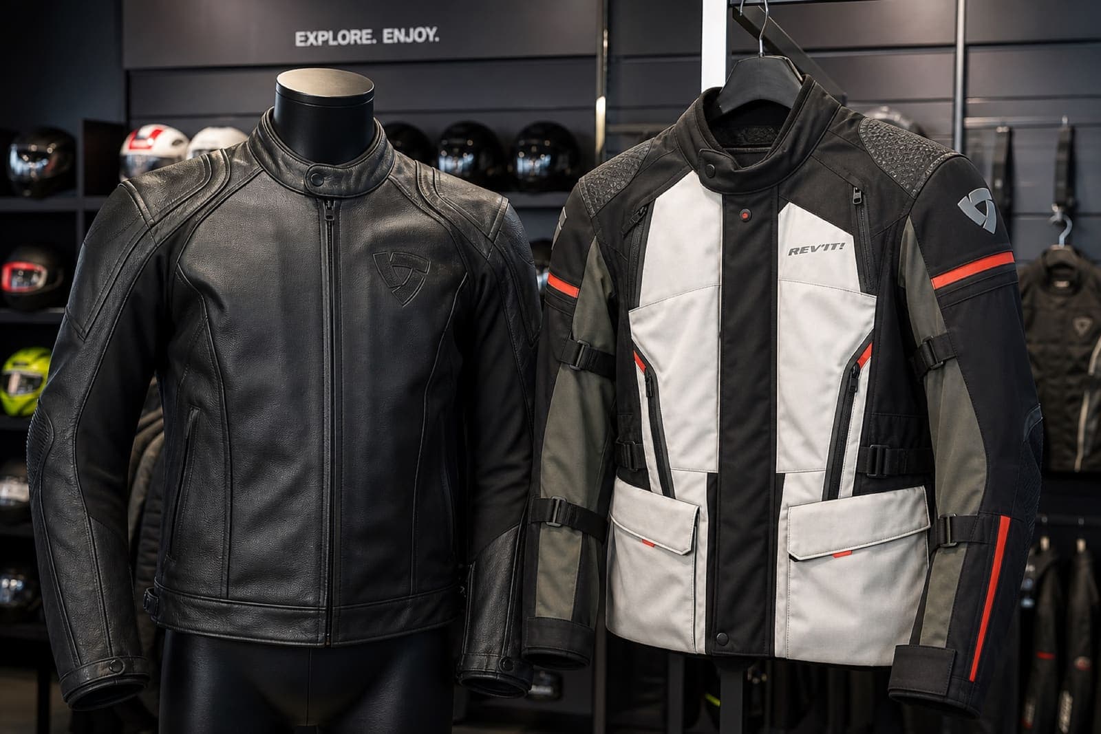 Premium leather and protective motorcycle riding jackets